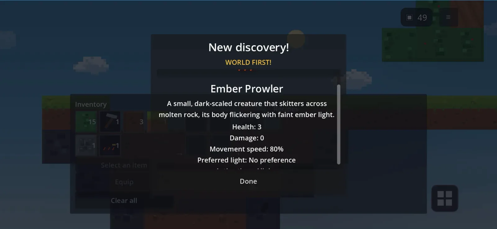 Combine Elements Game in Tiny Block